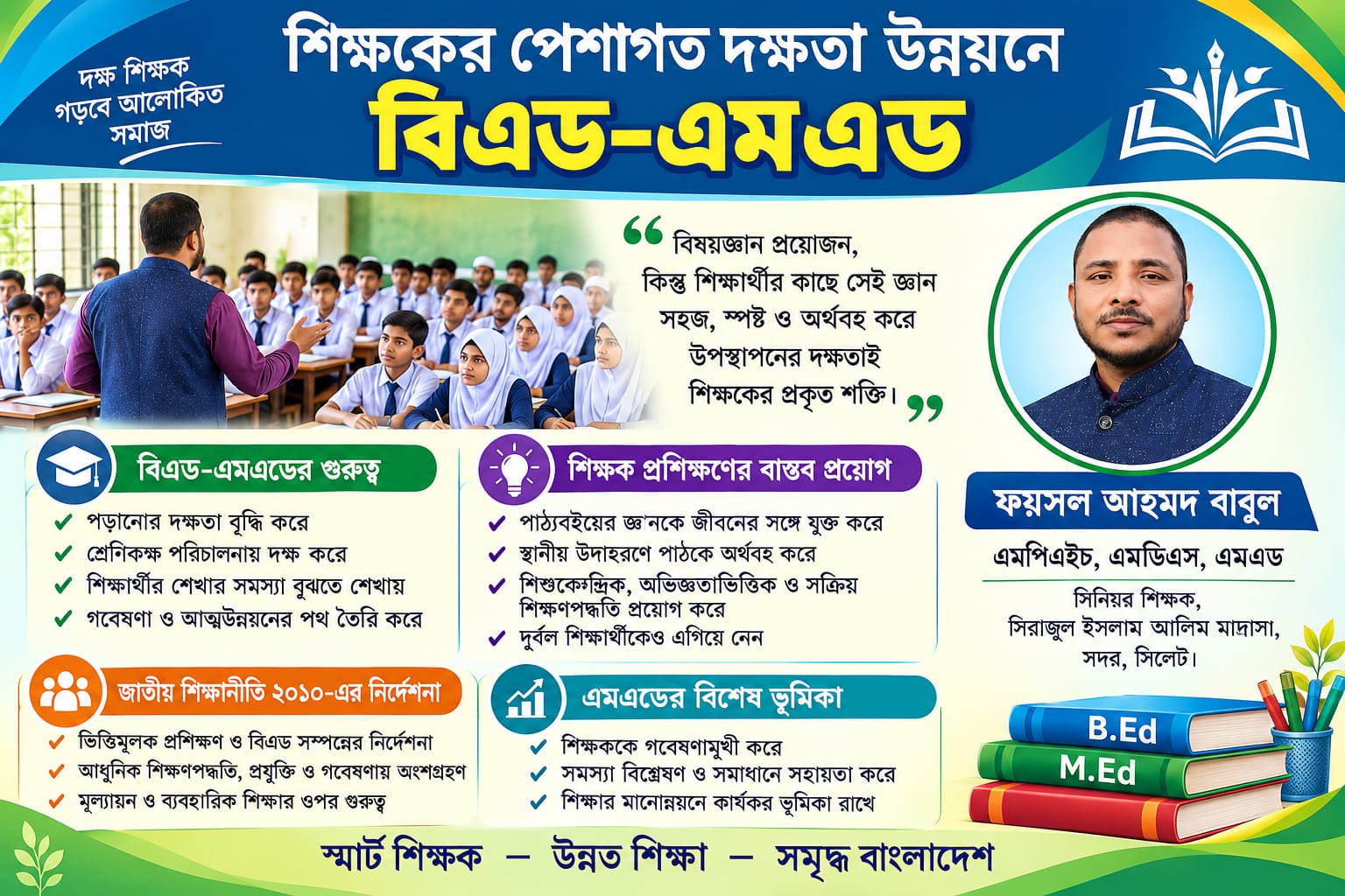 শিক্ষকের পেশাগত দক্ষতা উন্নয়নে বিএড-এমএড : ফয়সল আহমদ বাবুল